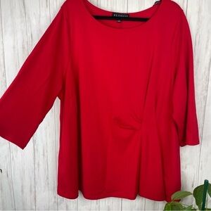 Eloquii red gathered top size 24